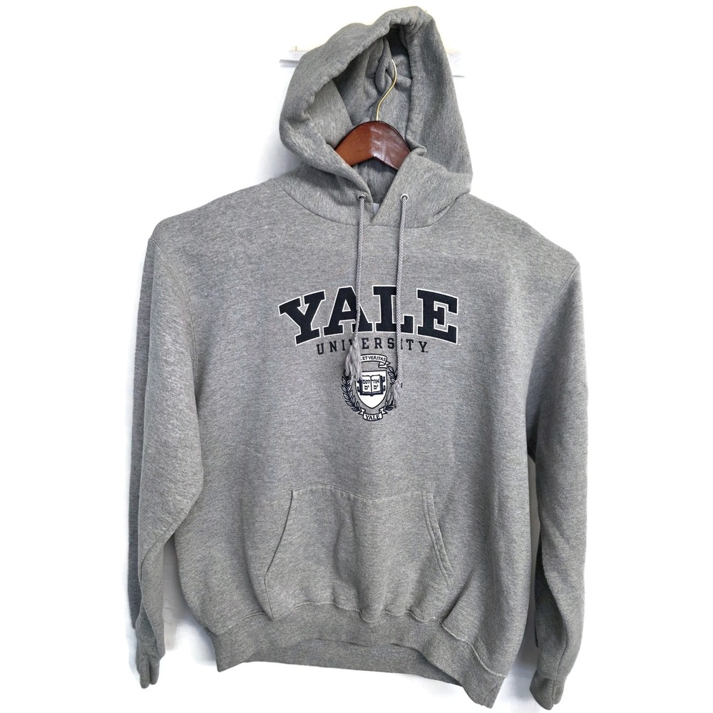 Champion Yale University Hoodie Mens Large Gray Collegiate Sweatshirt CS2071